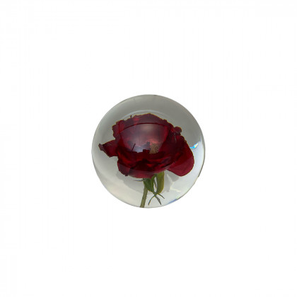 5092 CRYSTAL BALL RED ROSE